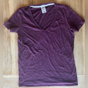PINK by Victoria's Secret Women's Purple V-Neck T-Shirt (S)